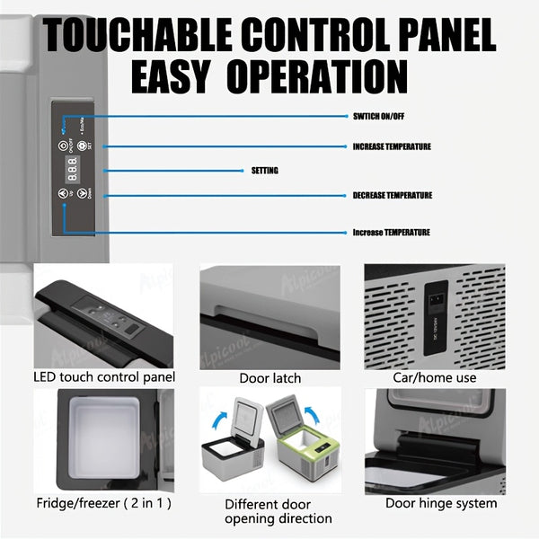 Alpicool C9 Portable Mini Fridge 12 Volt Car Refrigerator 10 Quart Fast Cooling 12V Car Fridge 12\u002F24V DC and 100-240V AC Car Cooler for Outdoor Camping RV Truck Boat