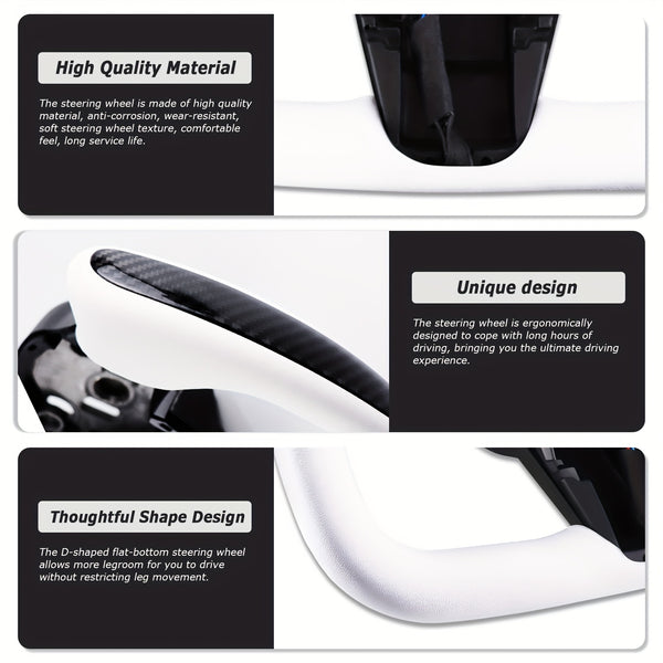 Yoke Steering Wheel For Tesla Model Y&3 2017-2023 W\u002FHeating Square Carbon Fiber