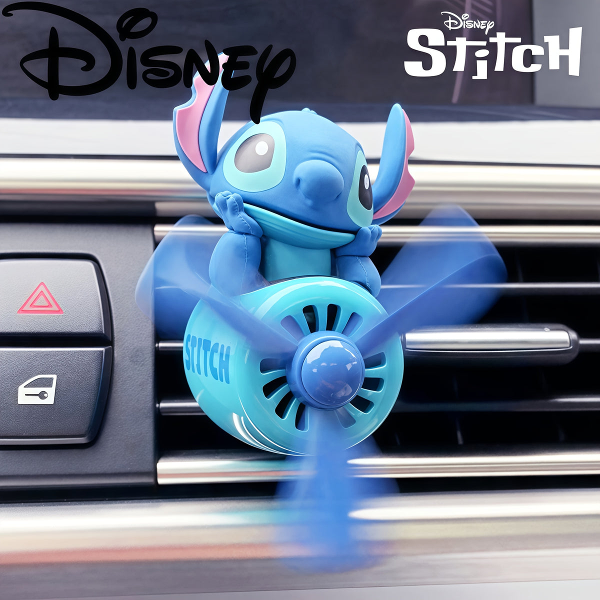 Stitch Stitch Car Upgrader & Fan - Blue Aliens Design, No Battery Required, Perfect For Car AC Fans, Ideal Gift For Family & Fans, Car Upgrader | Fun Accessories | Durable Plastic, Stitch Accessories