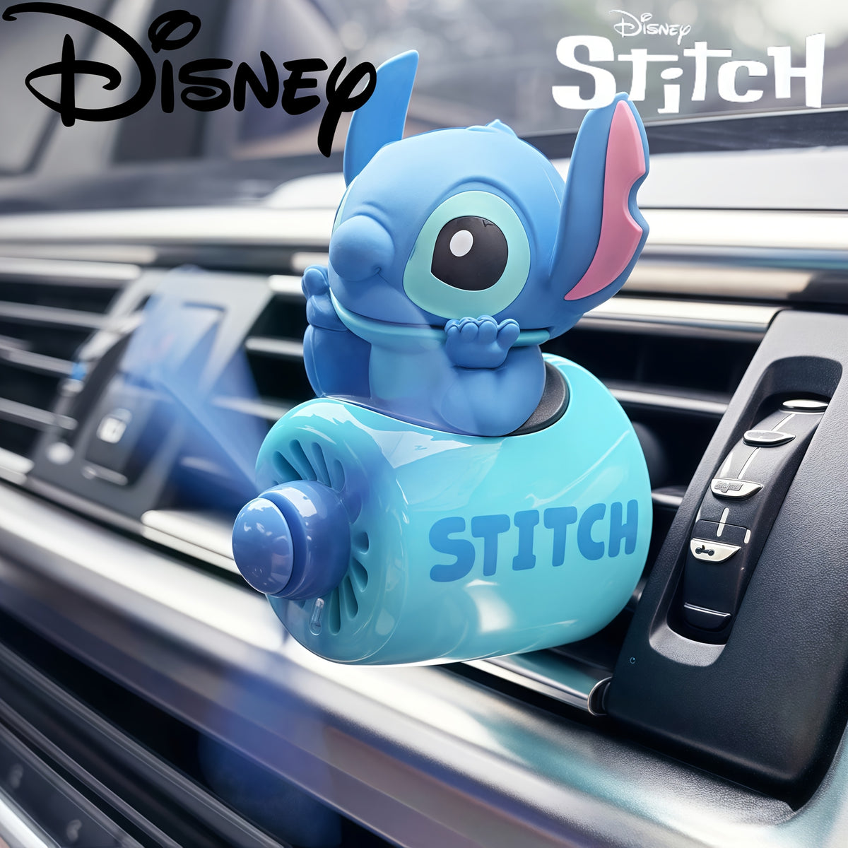 Stitch Stitch Car Upgrader & Fan - Blue Aliens Design, No Battery Required, Perfect For Car AC Fans, Ideal Gift For Family & Fans, Car Upgrader | Fun Accessories | Durable Plastic, Stitch Accessories