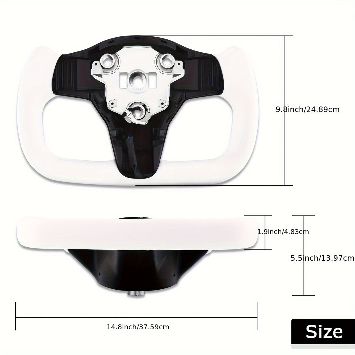 Yoke Steering Wheel For Tesla Model Y&3 2017-2023 W\u002FHeating Square Carbon Fiber