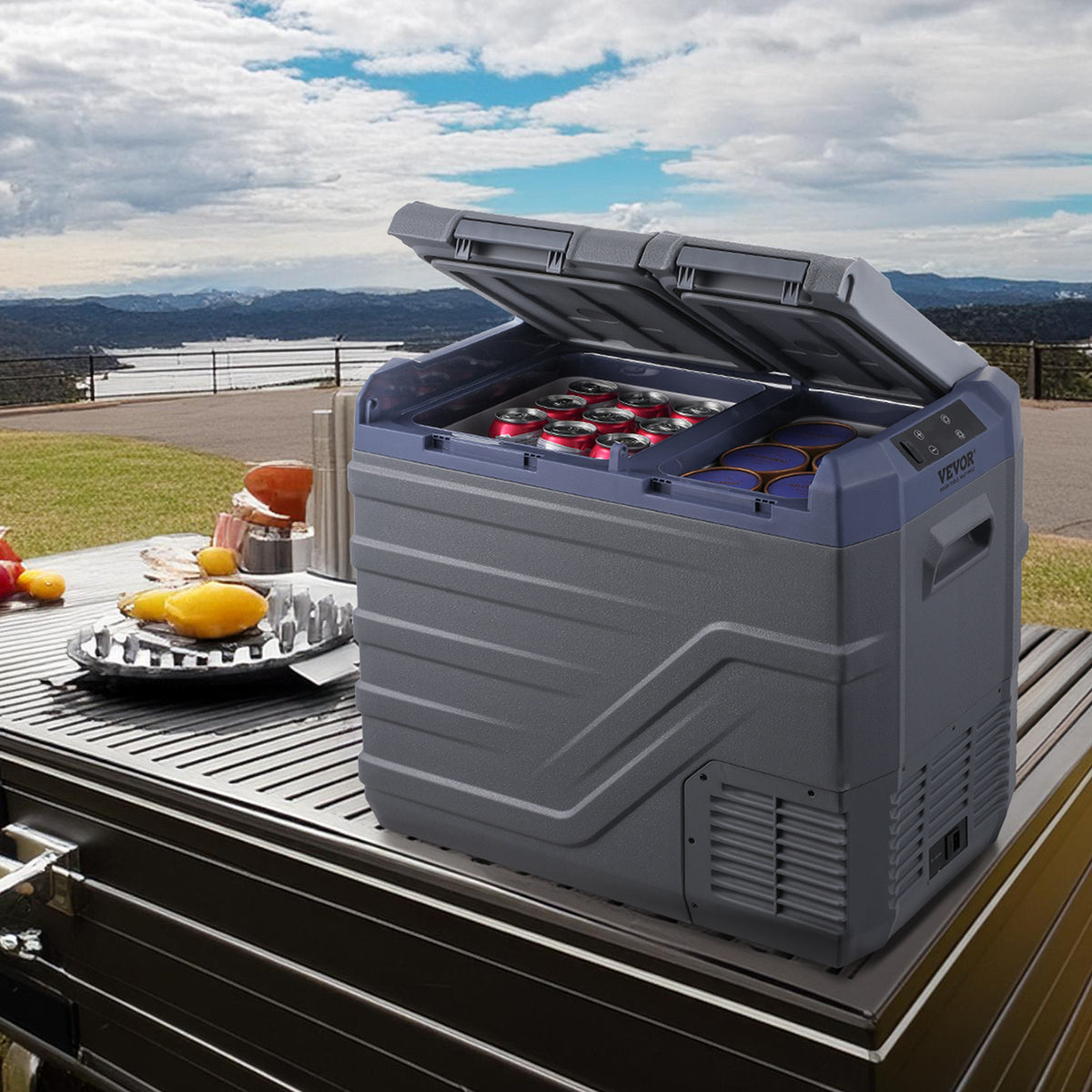 VEVOR Portable Car Refrigerator Freezer Compressor 25\u002F32\u002F40 L Dual Zone for Car Home