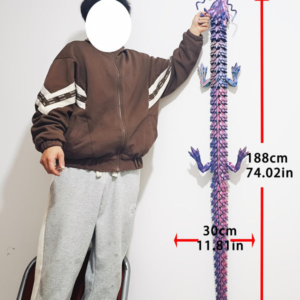 Extra Large 188cm\u002F74inch Chinese Dragon Car Decoration- Movable Dashboard Hanging Ornament Not for Electric Car Interior Decoration Suitable for Wealth Attraction Spring Festival HalloweeChristmas