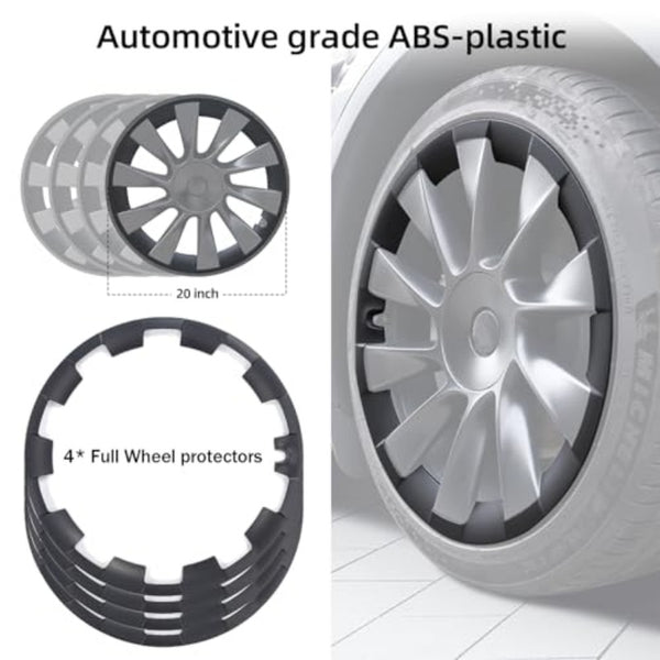 20 Inch Wheel Rim Protector for Tesla Model YCover Curb Rash Wheel Rim Scratch ABS Rim Guard Covers to Protect Tesla Model Y Exterior Accessories