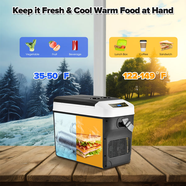 ADVWIN 12V Car Refrigerator Cooler\u002FWarmer 23 Quart(5.75gal) Portable Electric Car Cooler With 12\u002F24 Volt DC &120V AC, Plug In Thermoelectric Fridge For Camping, RV, Fishing