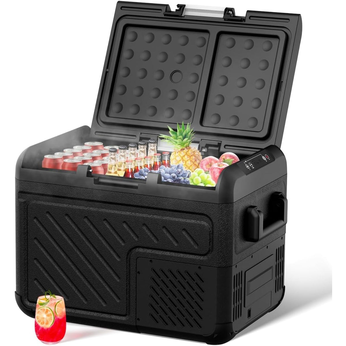 Car Refrigerator, 40Liter (42qt) RV Refrige with 12\u002F 24V DC & 110-240V AC, Portable Freezer Electric Compressor Cooler For Car, RV, Camping, Travel, Fishing, Outdoor or Home Use