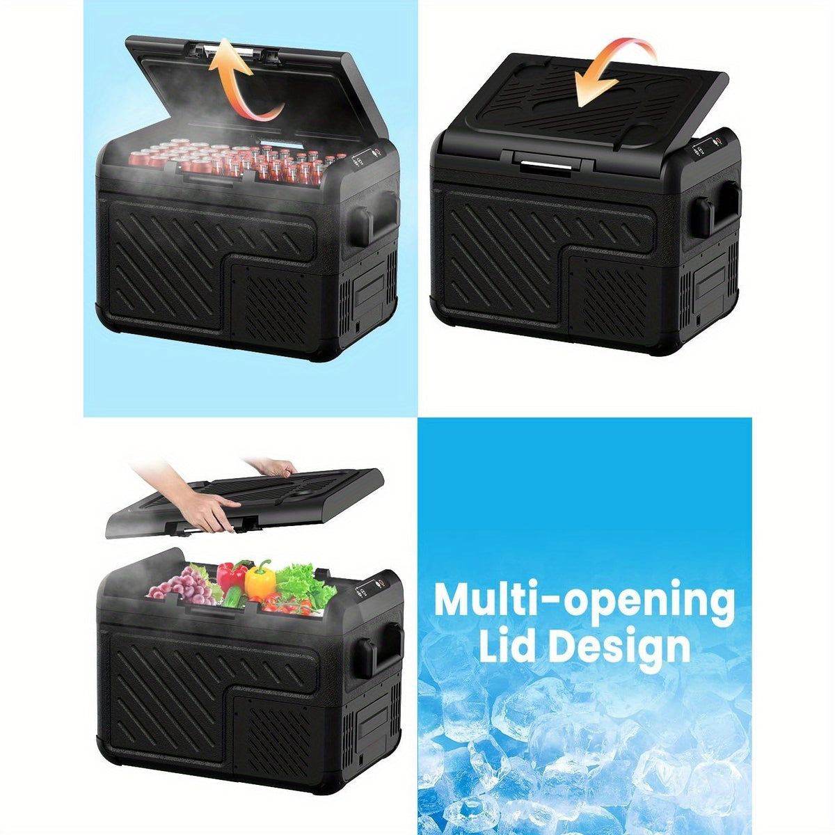 Car Refrigerator, 40Liter (42qt) RV Refrige with 12\u002F 24V DC & 110-240V AC, Portable Freezer Electric Compressor Cooler For Car, RV, Camping, Travel, Fishing, Outdoor or Home Use