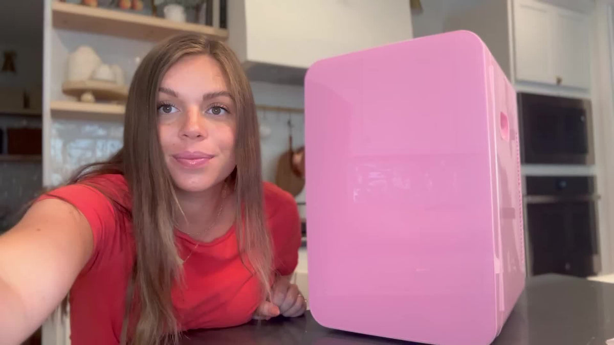 ADVWIN 5.81gal Mini Fridge, 12v DC Portable Cooler Warmer, Mini Refrigerator with Glass Front, for Car Office Desk & Dorm Food Beverage Skincare