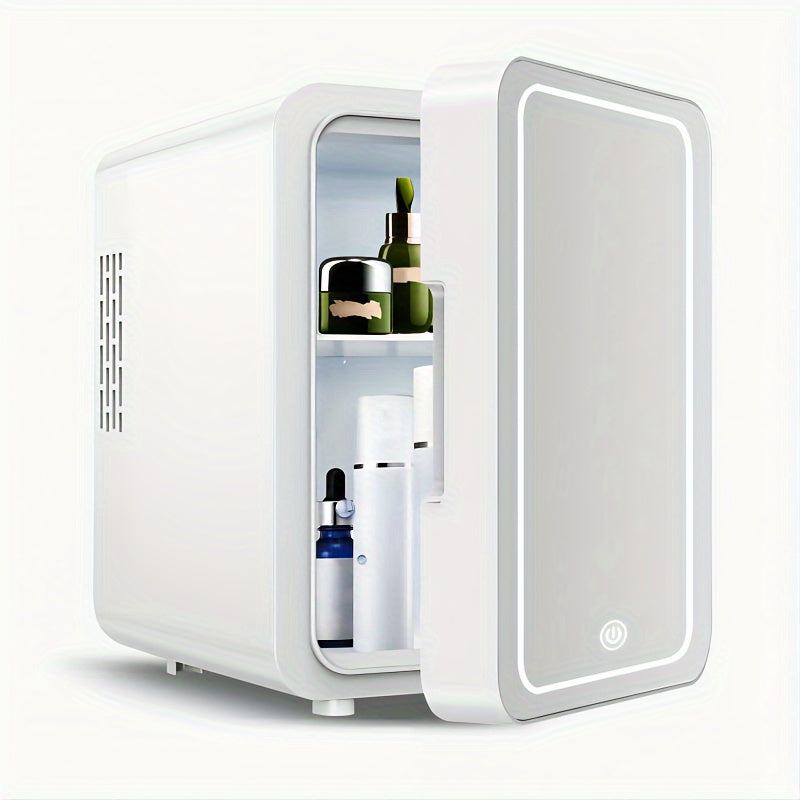 Mini Skincare Fridge 4 Liter\u002F6 Cans, Portable Cosmetic Fridges with Makeup Mirror, Cooler & Warmer, AC & DC, Semiconductor Refrigerator for Bedroom, Car, Office, Outdoor