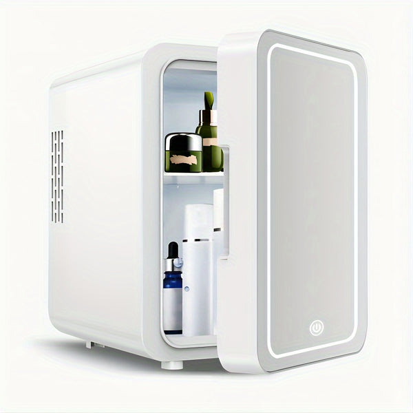 Mini Skincare Fridge 4 Liter\u002F6 Cans, Portable Cosmetic Fridges with Makeup Mirror, Cooler & Warmer, AC & DC, Semiconductor Refrigerator for Bedroom, Car, Office, Outdoor