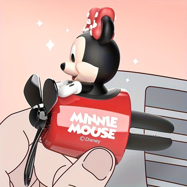 Disney Car Air Freshener Disney Mickey & Minnie Mouse Car Air Freshener 1pc - Odorless Ventilation, Rotating Propellers, Paper-Based Scented Decor, Vibrant Red Plane Design - Perfect Gift for Christmas, Halloween, Birthdays