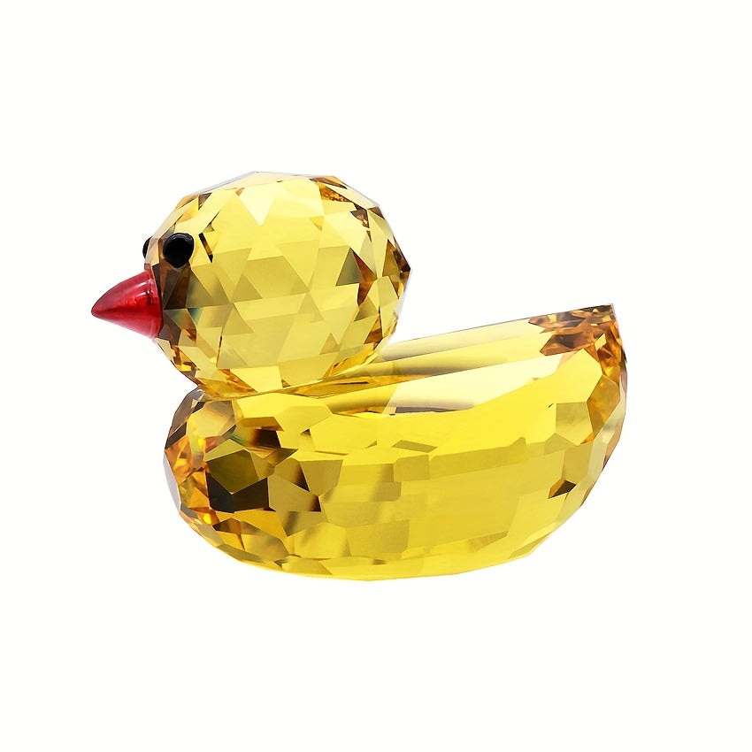 Sparkling Duck Decoration Sparkling Cute K9 Crystal Yellow Duck Decoration | Cartoon Duck Figurine for Car & Desk Decor, Indoor\u002FOutdoor, No Electricity Needed