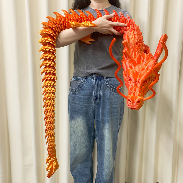 Extra Large 188cm\u002F74inch Chinese Dragon Car Decoration- Movable Dashboard Hanging Ornament Not for Electric Car Interior Decoration Suitable for Wealth Attraction Spring Festival HalloweeChristmas