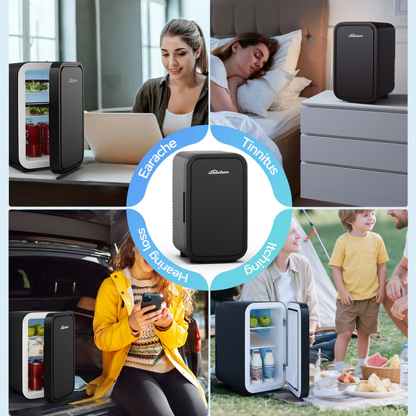BEICHEN 2.11gal Mini Fridge, Portable Thermoelectric Cooler & Warmer with Digital Display, Compact Refrigerator with Open Door Alarm, Energy-Efficient Cooling & Warming, Low Noise, for Bedroom, Office, Car, Dorm, RV, Cabin - Ideal for Skincare, Food, Drin