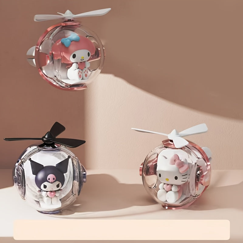Sanrio Cute Car Decor Sanrio Cute Cartoon Pilot Propeller Car Decor - Rotating Interior Accessory with Air Freshening Function