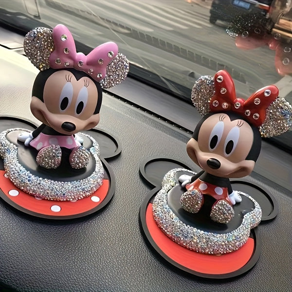 Disney Cute Car Interior Decoration Mickey Minnie Bobblehead Creative Car Interior Decoration Very Suitable For Room Decoration Car Interior Decoration Suitable For Holiday Gifts Collection Home Decoration Ornaments