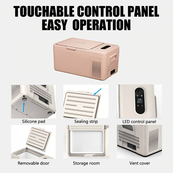 Alpicool S15 Portable Freezer, 12 Volt Refrigerator, 18 Quart (16.8 Liter) Fast Cooling 12V Car Fridge, Pink Car Cooler, 12\u002F24V DC and 100-240V AC for Outdoor, Camping, RV, Truck, Boat