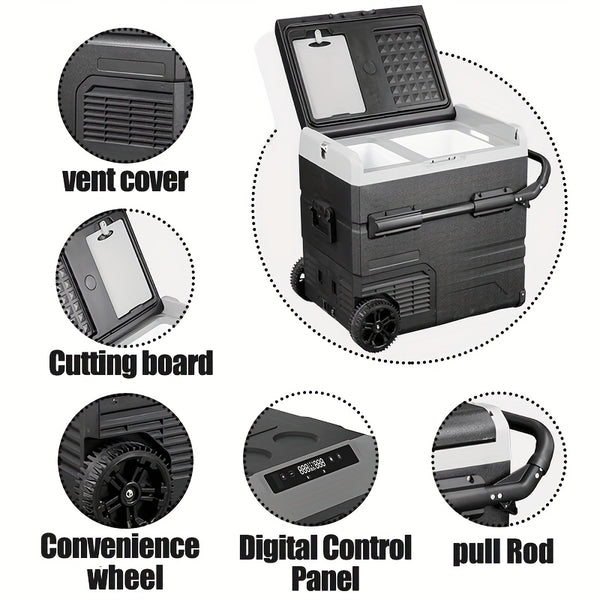 Alpicool Portable Refrigerator Alpicool Portable Refrigerator | Dual Temperature Control TWW55, 58 Quart (55 Liter) Compact Fridge Mini Freezer for Travel, Camping, Fishing, Outdoor -12\u002F24V DC