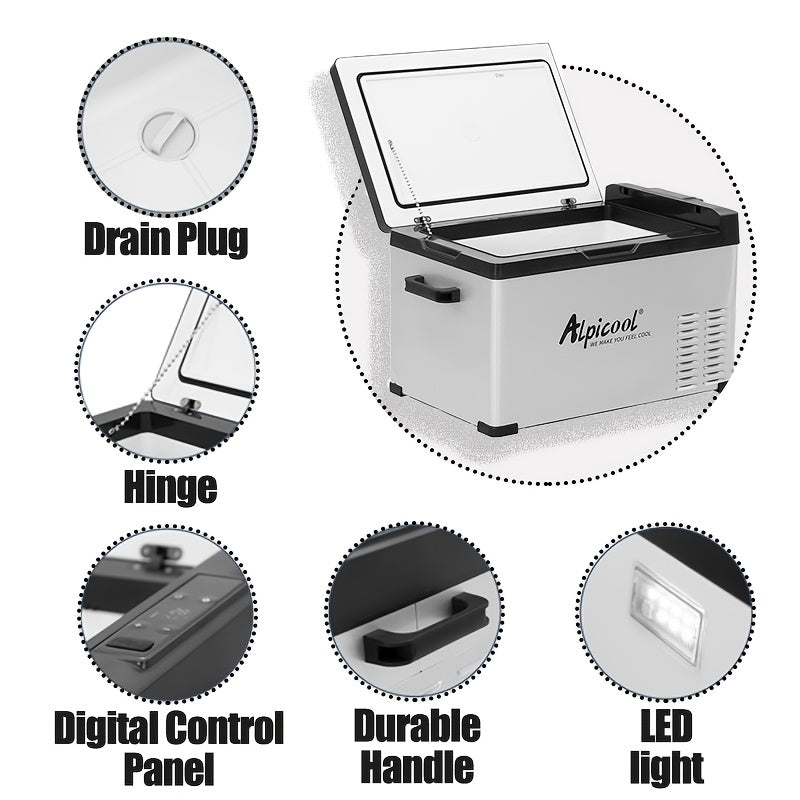 Alpicool C30 Portable Car Freezer, 12 Volt Refrigerator, 32 Quart (30 Liter) Fast Cooling 12V Car Fridge, Car Cooler for RV, Truck, Camping, Outdoor -12\u002F24V DC and 100-240V AC
