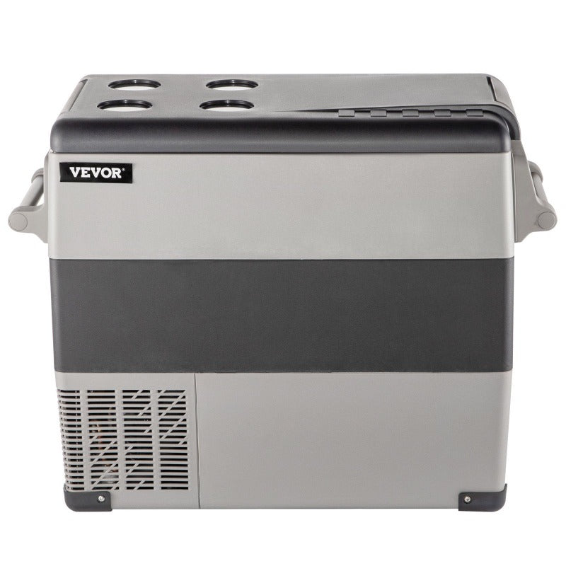 VEVOR 58 Quart 12\u002F24V DC & 110V AC Dual Zone Portable Refrigerator Freezer, 12V Car Fridge with Smart Cooling System, Low Noise & Fast Cooling, Control for RV, Camping, Home, Boat, Off-Grid Use (Compatible with 2A\u002F1.44A