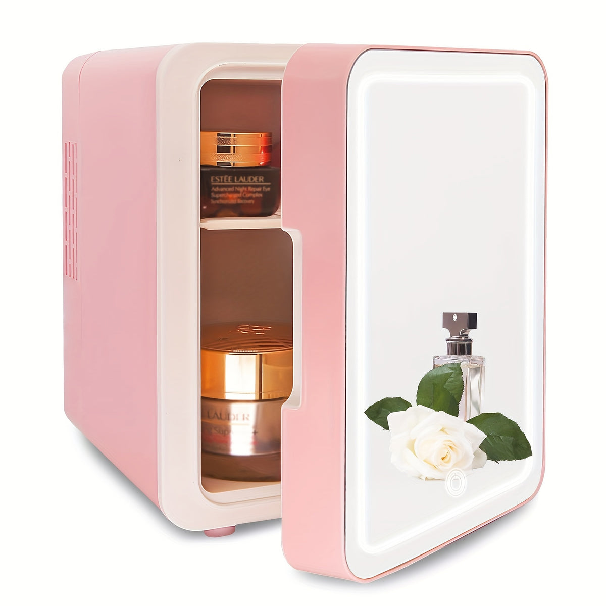 Mini Skincare Fridge 4 Liter\u002F6 Cans, Portable Cosmetic Fridges with Makeup Mirror, Cooler & Warmer, AC & DC, Semiconductor Refrigerator for Bedroom, Car, Office, Outdoor