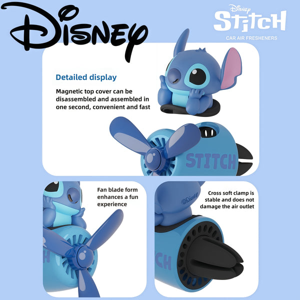 Stitch Stitch Car Upgrader & Fan - Blue Aliens Design, No Battery Required, Perfect For Car AC Fans, Ideal Gift For Family & Fans, Car Upgrader | Fun Accessories | Durable Plastic, Stitch Accessories