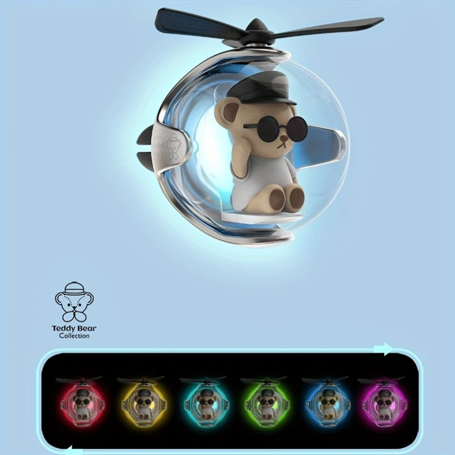 Teddy Bear Flying Ball Car Aroma Relax Air Outlet Small Aircraft Car Accessories Atmosphere Light Perfume