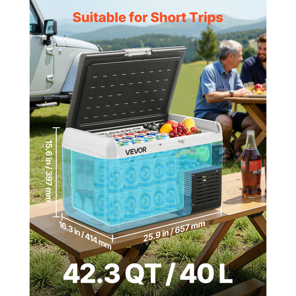 VEVOR 12 Volt Car Refrigerator Portable Freezer 31.7QT Electric Cooler for Camping 25L\u002F30L\u002F40L\u002F50L