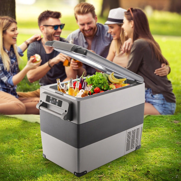 VEVOR 58 Quart 12\u002F24V DC & 110V AC Dual Zone Portable Refrigerator Freezer, 12V Car Fridge with Smart Cooling System, Low Noise & Fast Cooling, Control for RV, Camping, Home, Boat, Off-Grid Use (Compatible with 2A\u002F1.44A