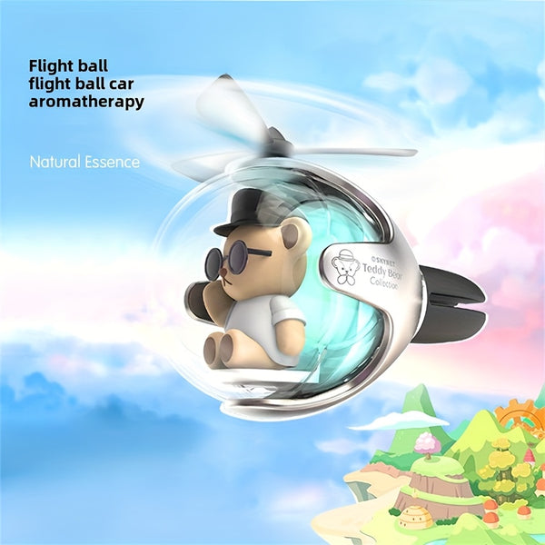 Teddy Bear Flying Ball Car Aroma Relax Air Outlet Small Aircraft Car Accessories Atmosphere Light Perfume