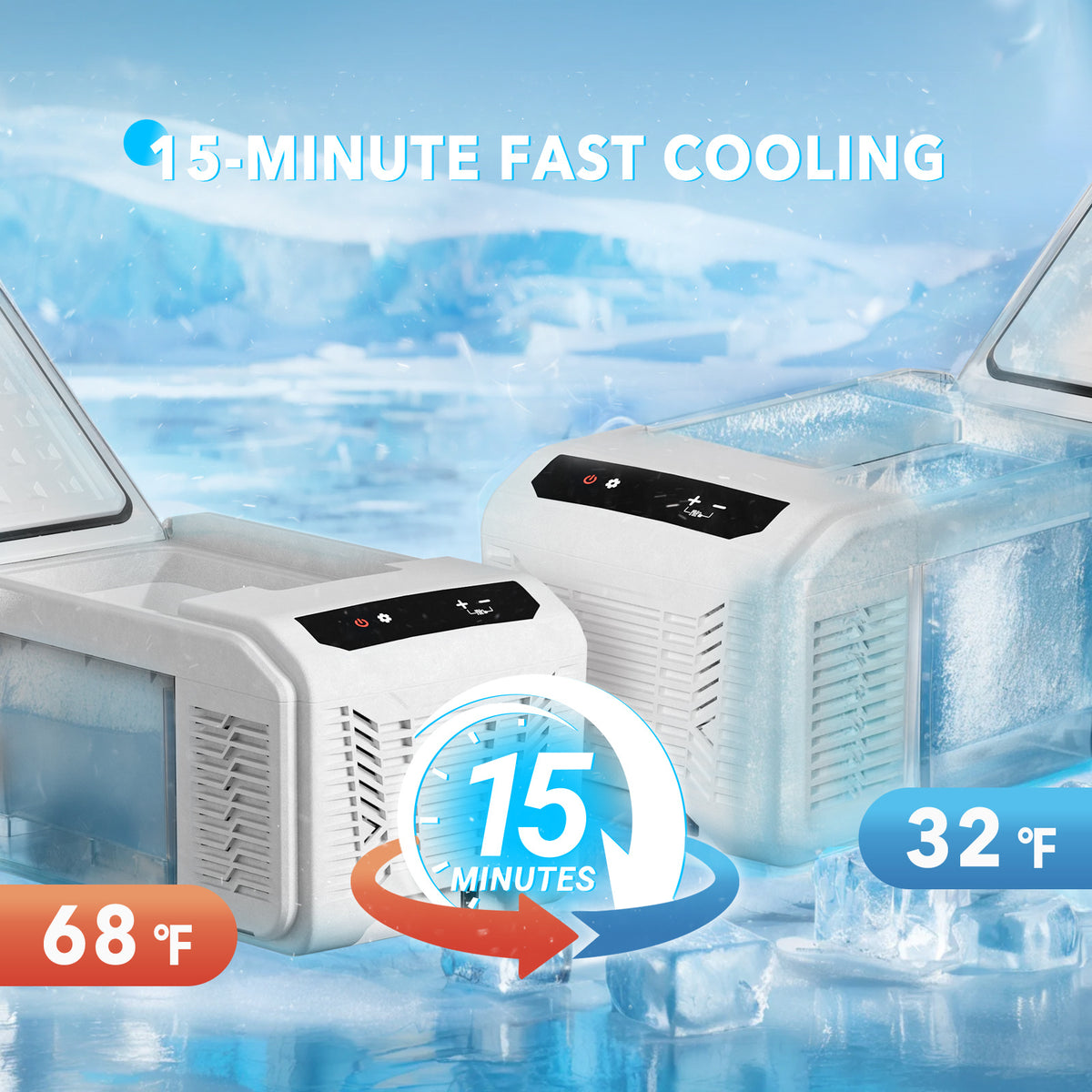 BACKID 16\u002F22\u002F32\u002F42 Quart Portable Car Fridge, 12 Volt Refrigerator Freezer, -4℉ to 68℉, Electric Cooler with 12\u002F24V DC & 110-240V AC for Truck, RV, Van, SUV, Camper, Travel, Camping & Boat