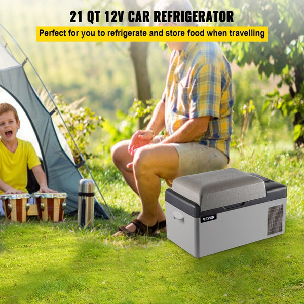Portable Freezer\u002FRefrigerator 21 Quart\u002F20 Liter with App Control, Electric Compressor Cooling, Dual Voltage (12V\u002F24V DC & 110V\u002F240V AC) - Compact Car\u002FOutdoor Cooler for Camping, RV, Home Use, Low- Cooling, Smart Fridge with Smart