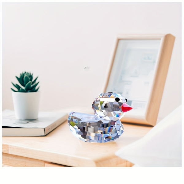 Sparkling Duck Decoration Sparkling Cute K9 Crystal Yellow Duck Decoration | Cartoon Duck Figurine for Car & Desk Decor, Indoor\u002FOutdoor, No Electricity Needed