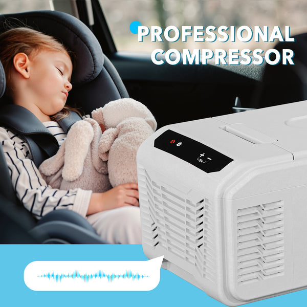 Portable Car Fridge Freezer Upgraded 16QT Portable Car Fridge Freezer | 15 Min Fast Cool, ECO\u002FMAX Dual Modes | 3-Way Charging (Solar\u002FAC\u002FDC) | 3-Level Battery Protection, LED Display & Cup Holders - Camping, RV, Home Use