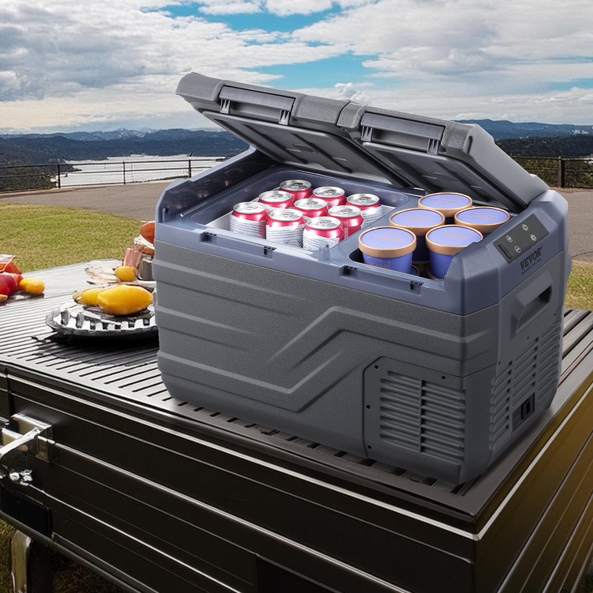 VEVOR Portable Car Refrigerator Freezer Compressor 25\u002F32\u002F40 L Dual Zone for Car Home