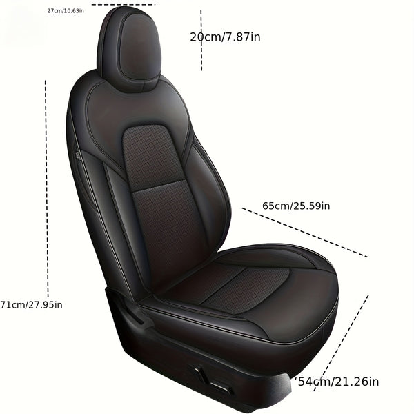Menifomory Breathable Luxury Seat Covers For Car Covers Fit Tesla Model Y Nappa Synthetic Leather Car Seat Covers For Tesla Model Y 2020-2024\u002F2025