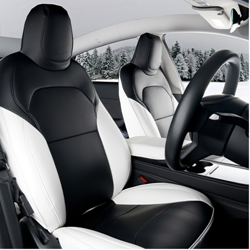 Red Rain Nappa  Car Seat Cover 5 Seats Car Seat Cover For Tesla ModelY 2020-2024\u002F2025(Doesn't Fit Tesla Model Y 7 Seats)