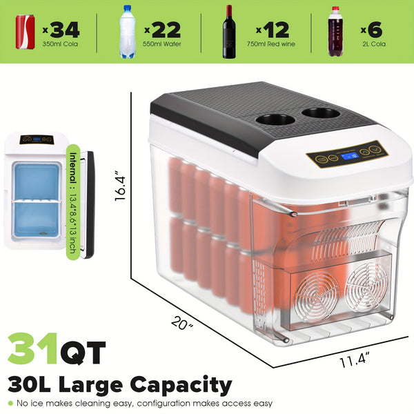 ADVWIN 12V Car Refrigerator Cooler\u002FWarmer 23 Quart(5.75gal) Portable Electric Car Cooler With 12\u002F24 Volt DC &120V AC, Plug In Thermoelectric Fridge For Camping, RV, Fishing