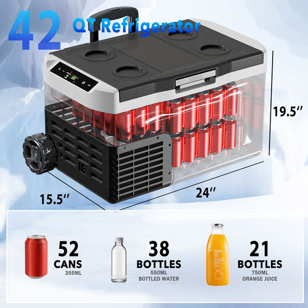 BACKID 16\u002F22\u002F32\u002F42 Quart Portable Car Fridge, 12 Volt Refrigerator Freezer, -4℉ to 68℉, Electric Cooler with 12\u002F24V DC & 110-240V AC for Truck, RV, Van, SUV, Camper, Travel, Camping & Boat