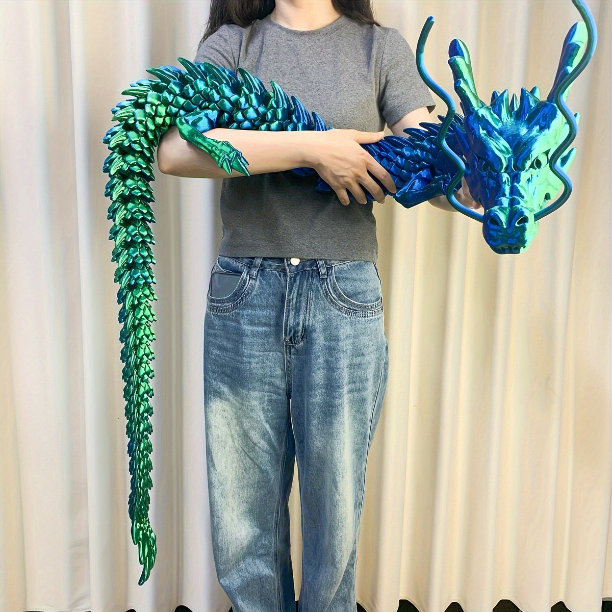 Extra Large 188cm\u002F74inch Chinese Dragon Car Decoration- Movable Dashboard Hanging Ornament Not for Electric Car Interior Decoration Suitable for Wealth Attraction Spring Festival HalloweeChristmas