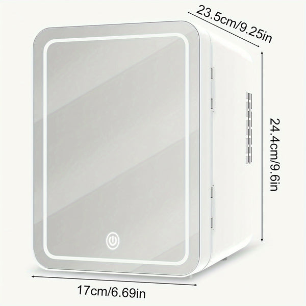 Mini Skincare Fridge 4 Liter\u002F6 Cans, Portable Cosmetic Fridges with Makeup Mirror, Cooler & Warmer, AC & DC, Semiconductor Refrigerator for Bedroom, Car, Office, Outdoor