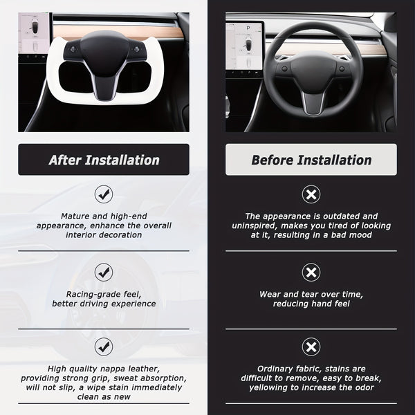 Yoke Steering Wheel For Tesla Model Y&3 2017-2023 W\u002FHeating Square Carbon Fiber