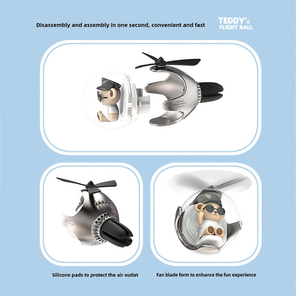 Teddy Bear Flying Ball Car Aroma Relax Air Outlet Small Aircraft Car Accessories Atmosphere Light Perfume