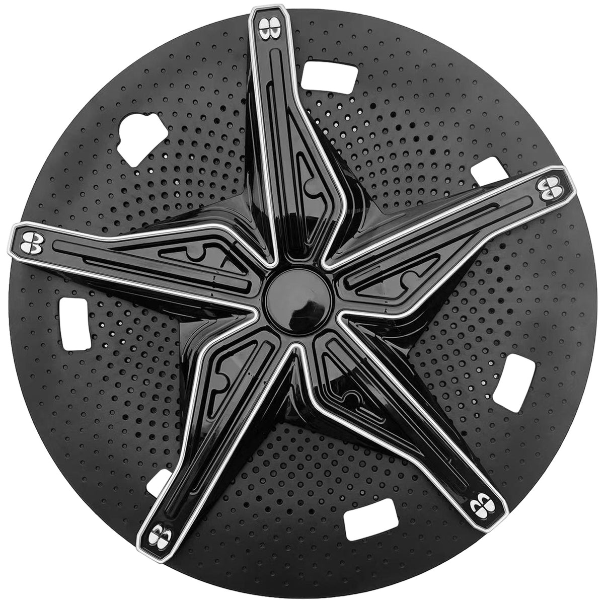 19 Inch Black Sea Star Hubcaps for Tesla Model Y 2019–2024 – Stylish Wheel Covers for Gemini Rims (Set of 4)