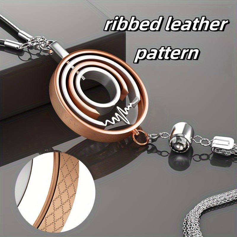 Elegant Stainless Steel Car Charm - Multi-Ring Design with Peace Symbol, Durable & Stylish Vehicle Hanging Ornament for Men and Women