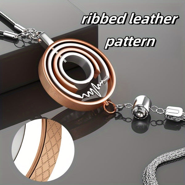 Elegant Stainless Steel Car Charm - Multi-Ring Design with Peace Symbol, Durable & Stylish Vehicle Hanging Ornament for Men and Women