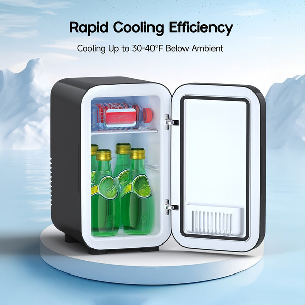 BEICHEN 2.11gal Mini Fridge, Portable Thermoelectric Cooler & Warmer with Digital Display, Compact Refrigerator with Open Door Alarm, Energy-Efficient Cooling & Warming, Low Noise, for Bedroom, Office, Car, Dorm, RV, Cabin - Ideal for Skincare, Food, Drin