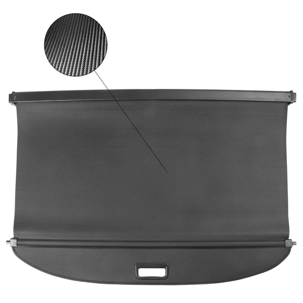 Rear Cargo Cover For Tesla For Model Y 2020-2022, Retractable Rear Trunk Security Cargo Cover Black PVC & Aluminum Alloy CF Texture Style