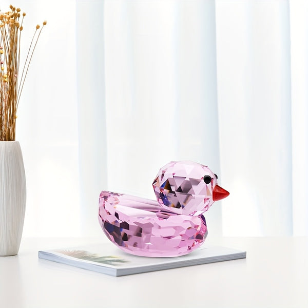 Sparkling Duck Decoration Sparkling Cute K9 Crystal Yellow Duck Decoration | Cartoon Duck Figurine for Car & Desk Decor, Indoor\u002FOutdoor, No Electricity Needed