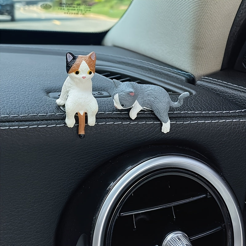 20 Cartoon Mini Cat Car Dashboard Ornaments - Suitable For Interior Decoration And Screen Display